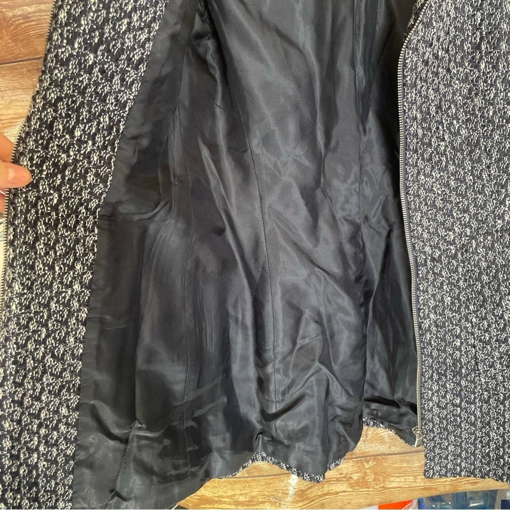 Zara Textured Weave Frock Coat With Zipper Size S - Picture 12 of 16